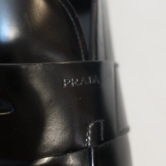 Mens Prada Black Leather Slip On Loafer Dress Shoes 11 - Picture 4 of 16